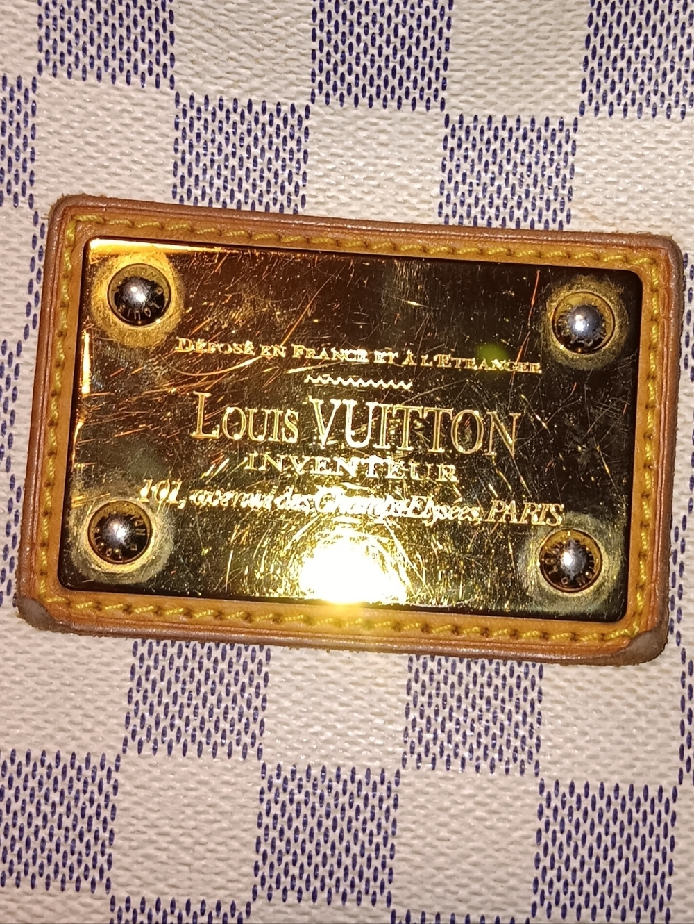 Louis Vuitton Damier Azure Suede Interior Galleria Bag - Picture 2 of 10